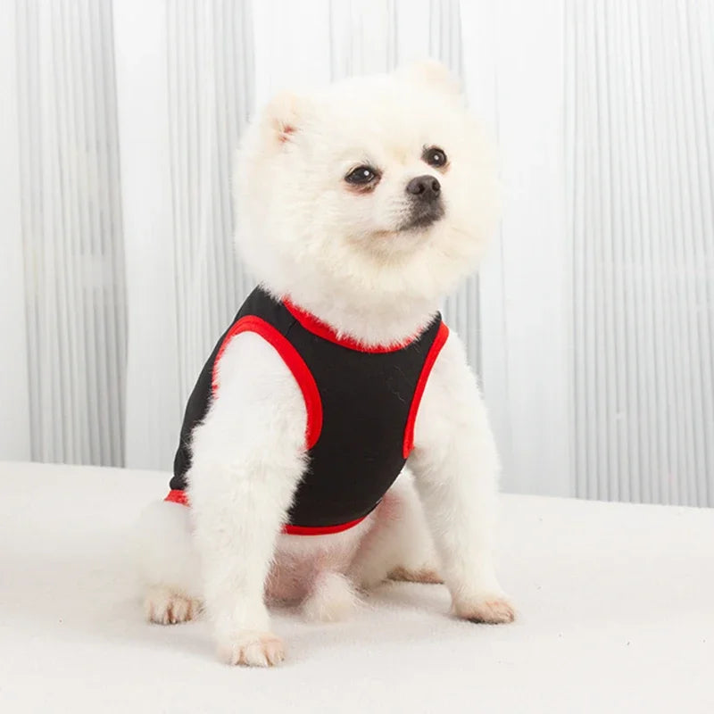Summer Cotton Pet Vest for Small Dogs Cats Letter Print Dog T-shirts Puppy Clothing