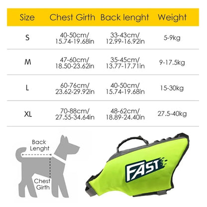 Reflective Dog Life Jacket Front View