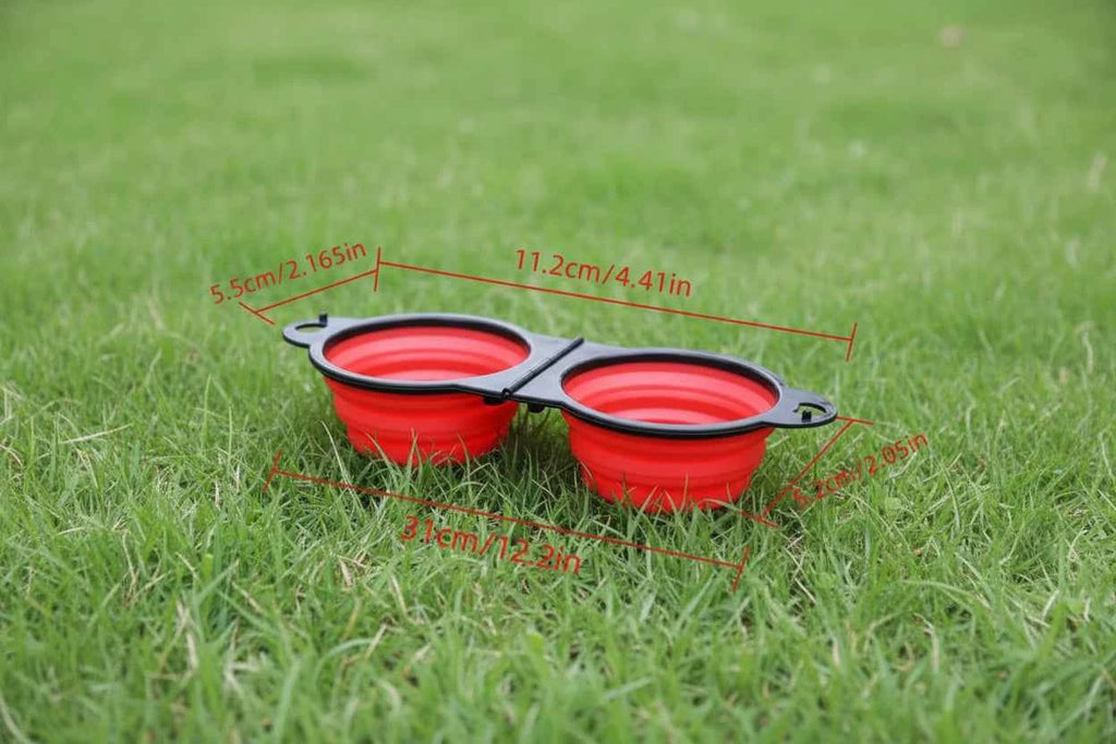 Travel Foldable Double Food Bowl