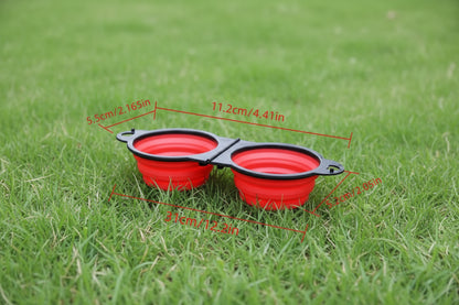 Travel Foldable Double Food Bowl