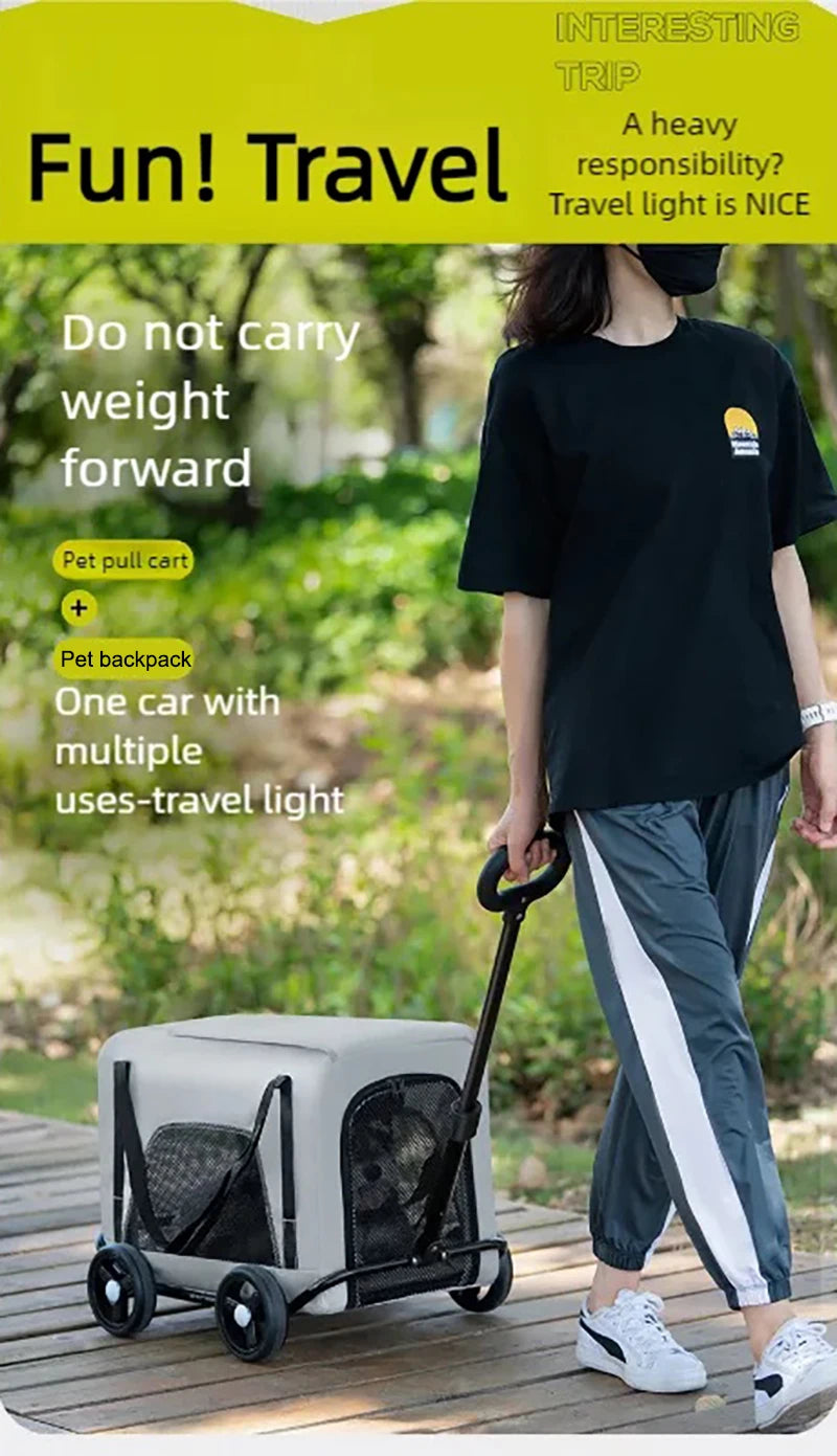 Lightweight Pet Stroller for Small Dogs & Cats