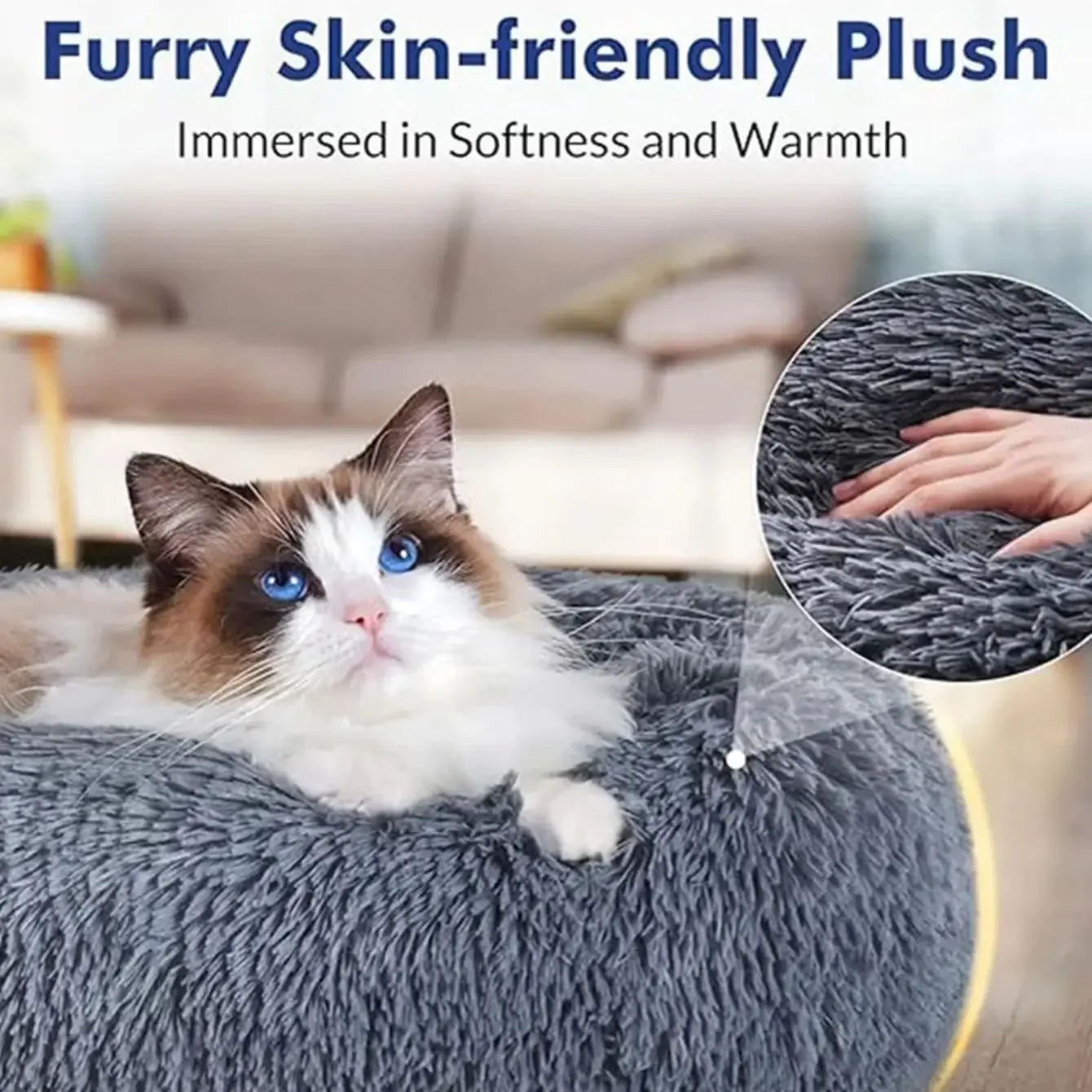 Plush Circle Pet Bed