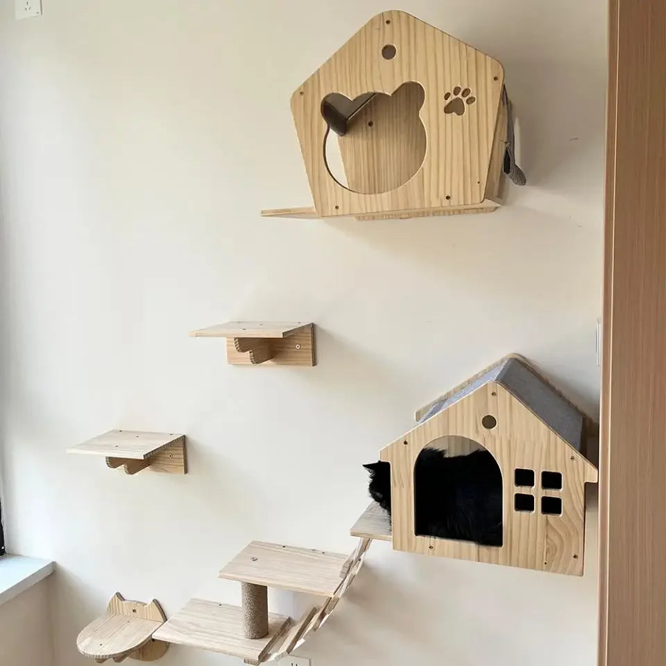 Wooden Cat Climbing Shelves