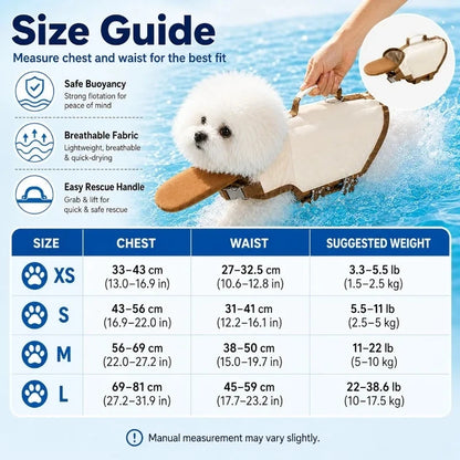 Dog Life Jacket with Rescue Handle for Swimming