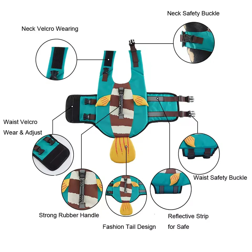Dog Life Jacket with Shark Fin - Waggy World