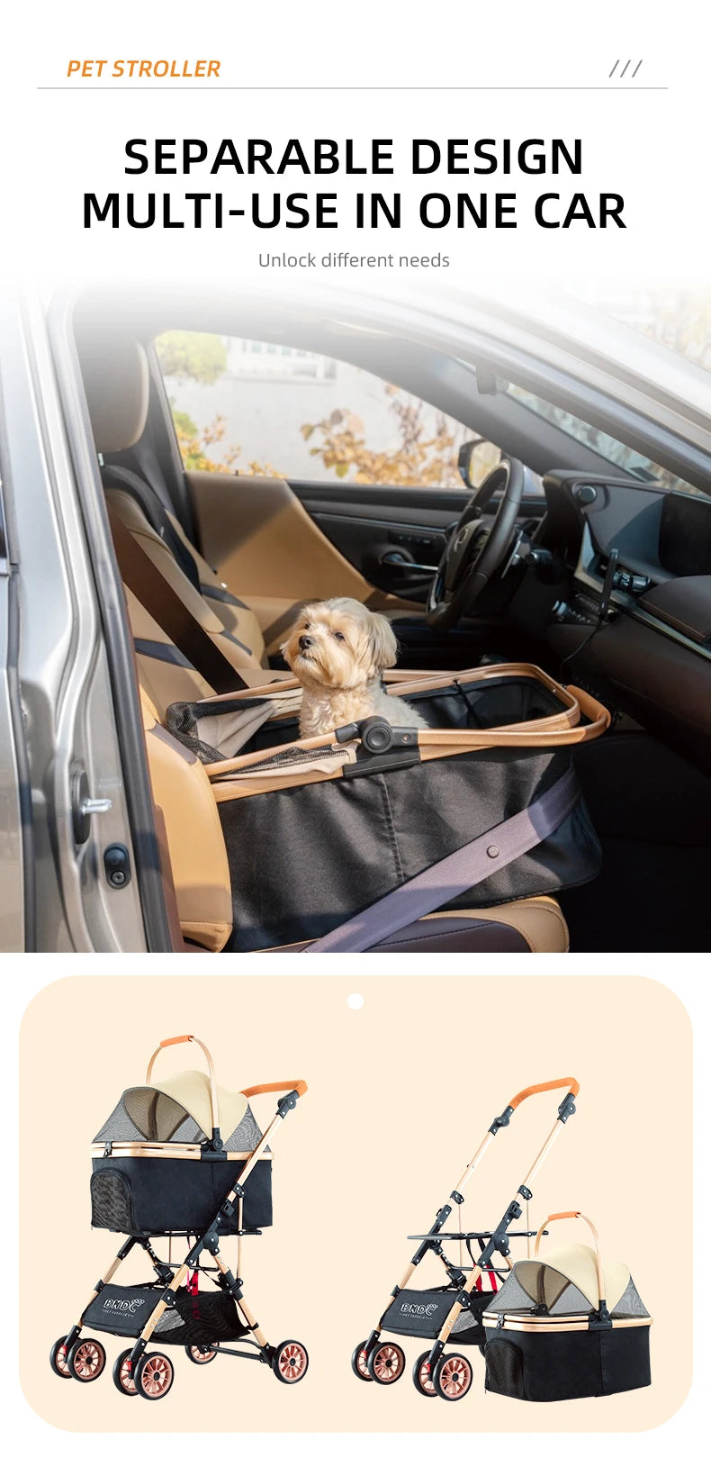 Customized Aluminum Pet Stroller
