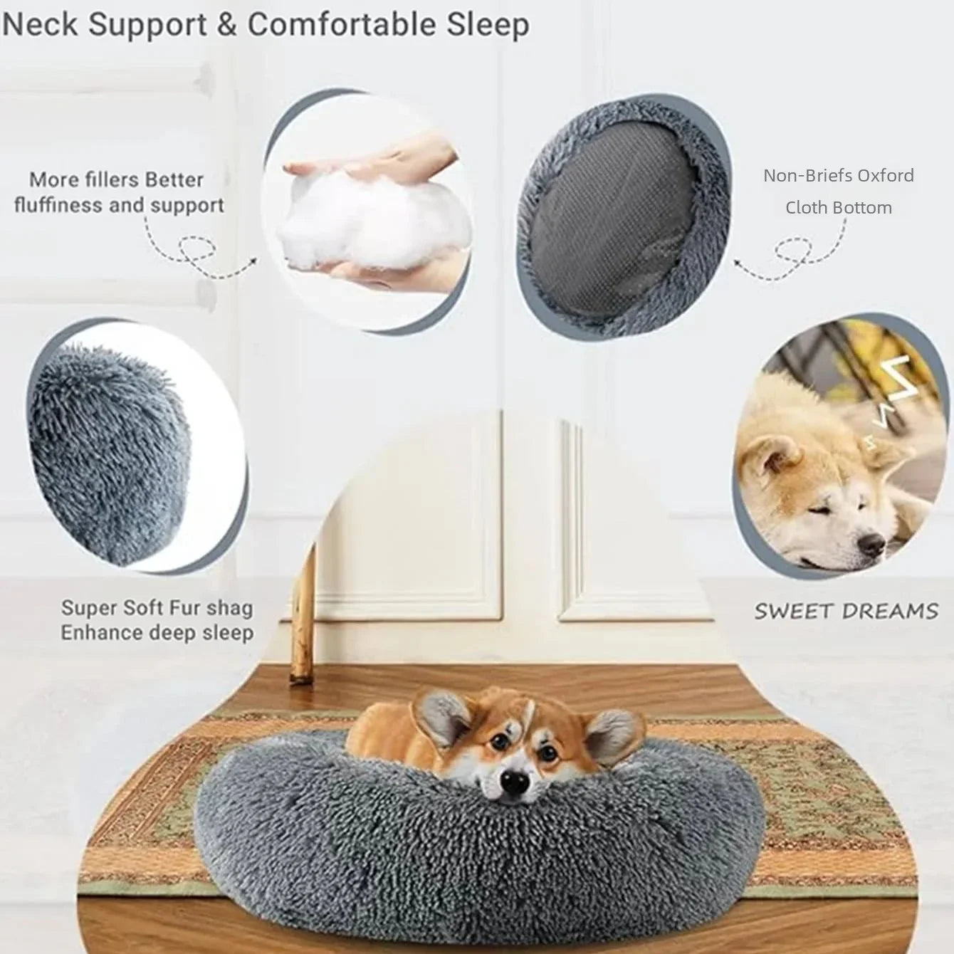 Plush Circle Pet Bed