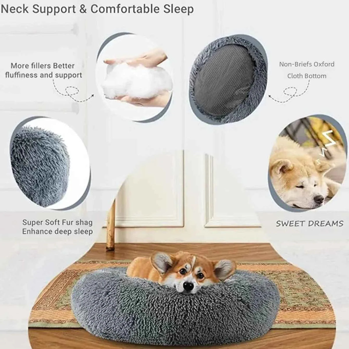 Plush Circle Pet Bed