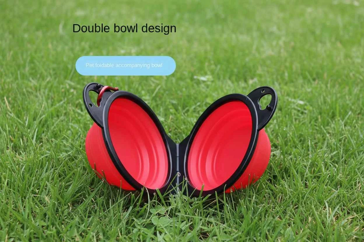 Travel Foldable Double Food Bowl