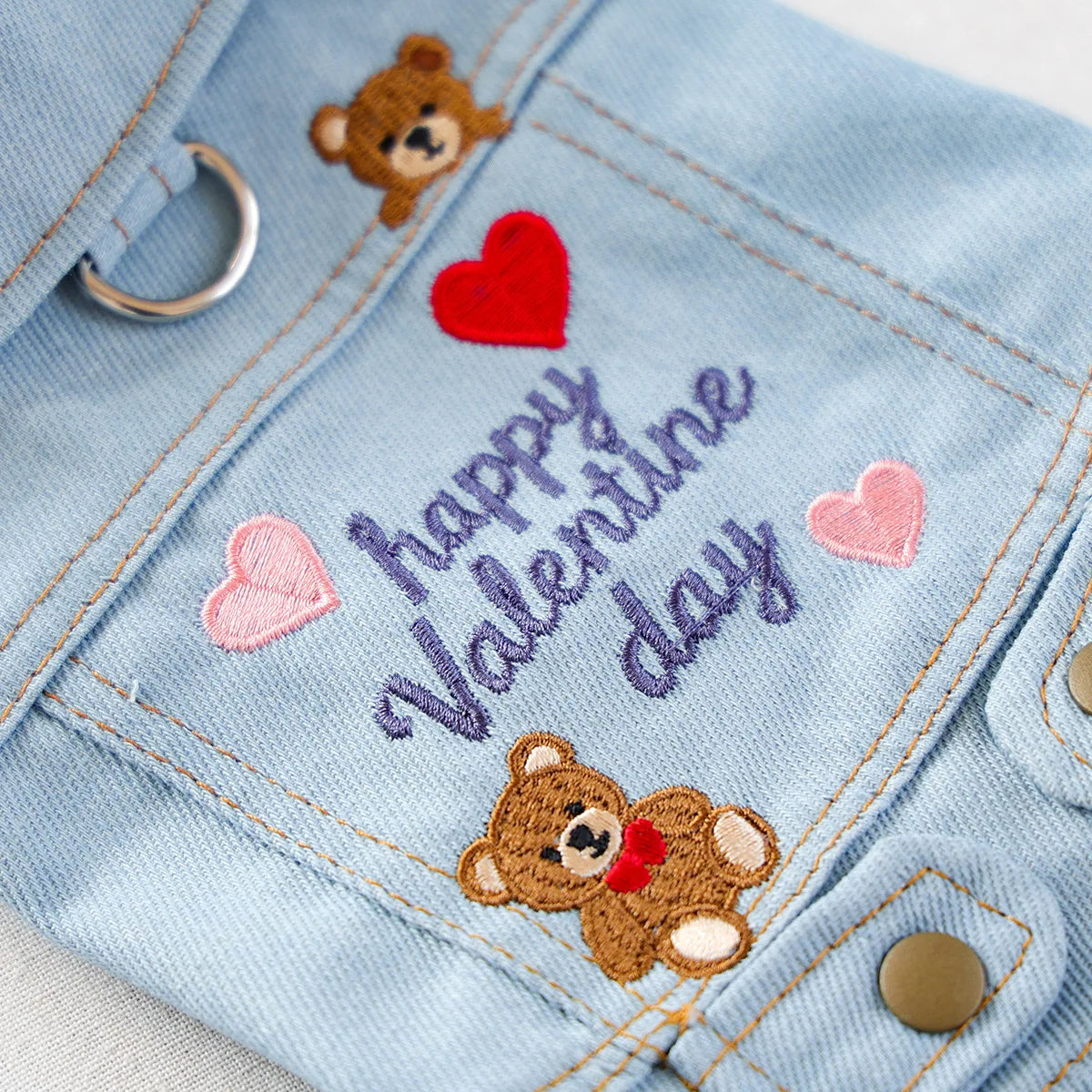 Pet Denim Valentine Vest
