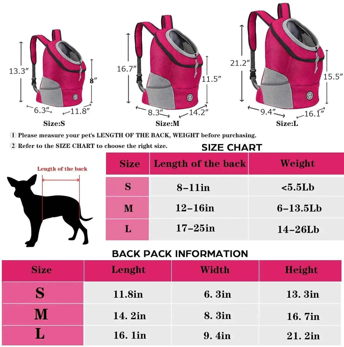 Pet Carrier Backpack — Breathable Mesh Travel Bag for Small & Medium Pets