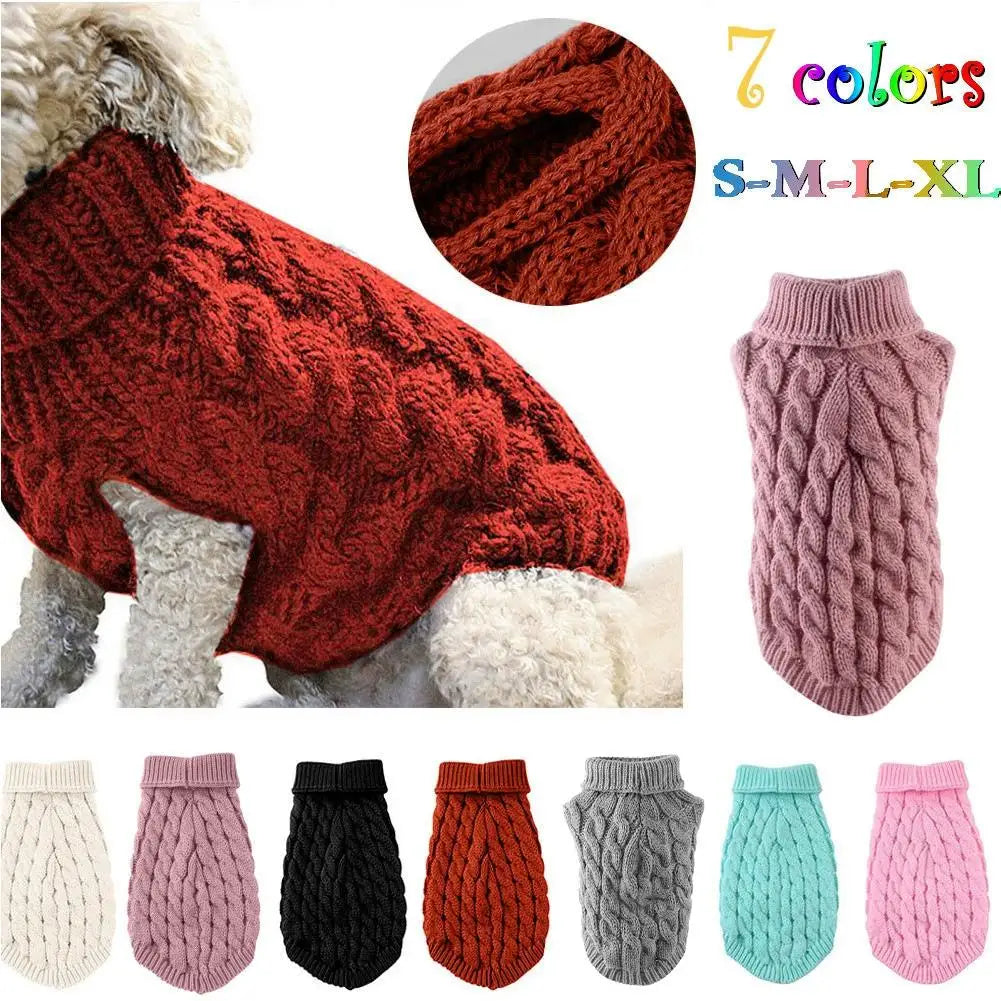 Warm Dog Cat Sweater Clothing Winter Turtleneck