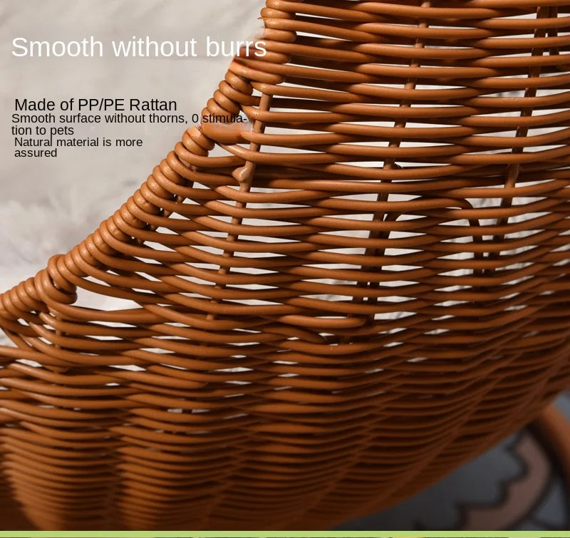 Rattan Pet Bed for Dogs & Cats