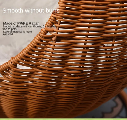 Rattan Pet Bed for Dogs & Cats