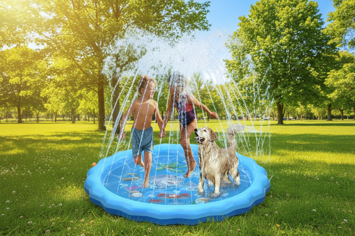 Dog Splash Pool with Sprinkler - Waggy World