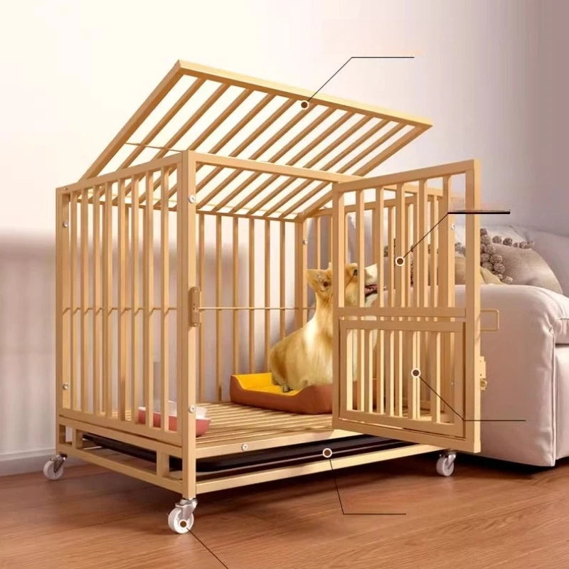 Dog House Outdoor Insulation Medium Dog Indoor with Toilet Fence Dog Crate for Large Dogs Pet Crate modern kennel Double Doors