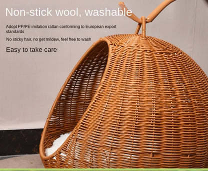 Rattan Pet Bed for Dogs & Cats
