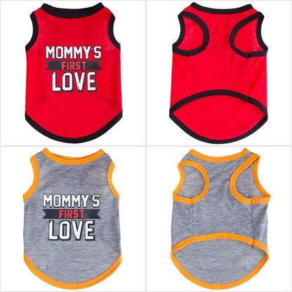 Summer Cotton Pet Vest for Small Dogs Cats Letter Print Dog T-shirts Puppy Clothing