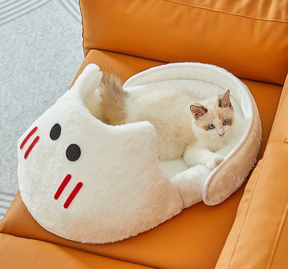 Semi-Enclosed Cat Bed
