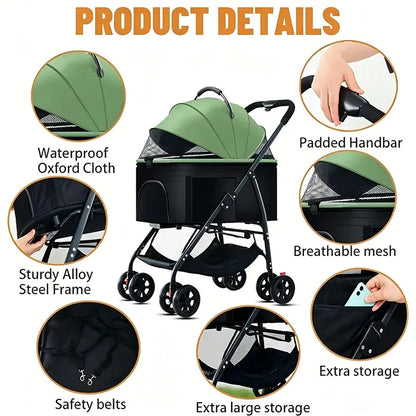 3-in-1 Foldable Pet Stroller