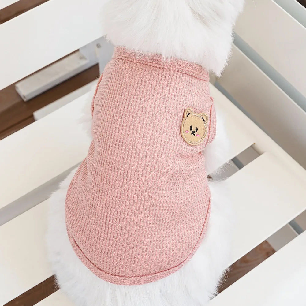 Cat Clothes Waffle Bear Pet Vest Summer Teddy Chihuahua Small Dog Two legged Clothes Cat Puppy Clothes Pet Costume