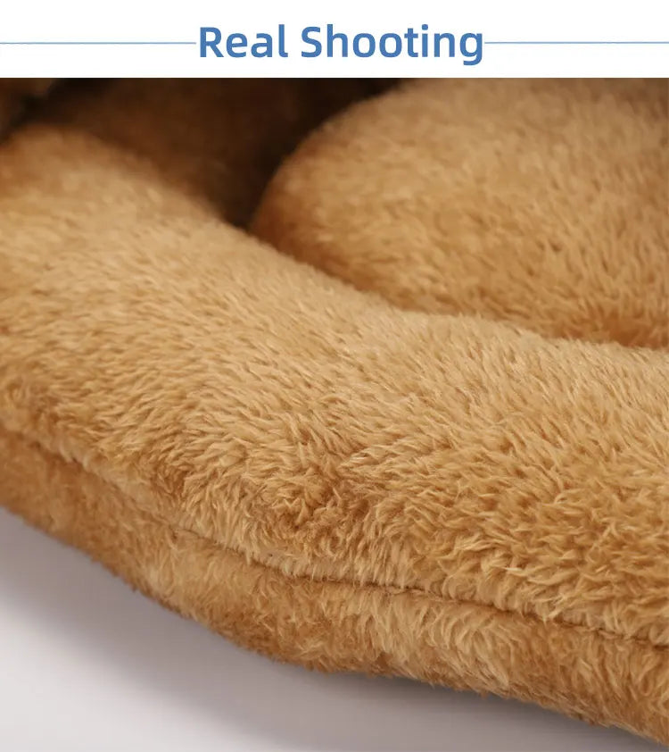 Plush Round Pet Bed for Dogs & Cats