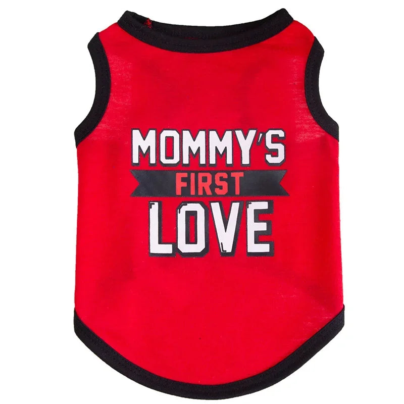 Summer Cotton Pet Vest for Small Dogs Cats Letter Print Dog T-shirts Puppy Clothing