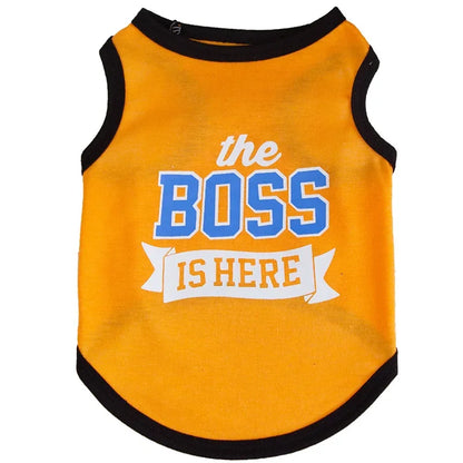 Summer Cotton Pet Vest for Small Dogs Cats Letter Print Dog T-shirts Puppy Clothing