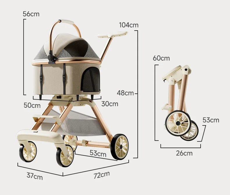 3-in-1 Luxury Pet Stroller - Waggy World