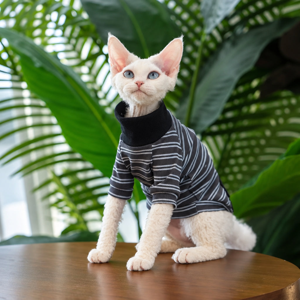 Cat high-neck T-shirt
