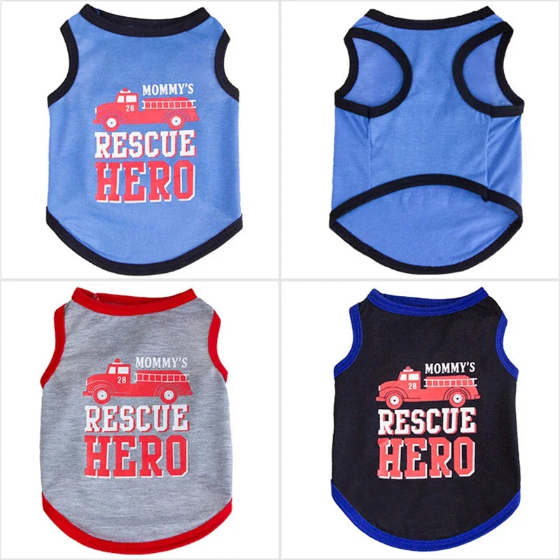 Summer Cotton Pet Vest for Small Dogs Cats Letter Print Dog T-shirts Puppy Clothing