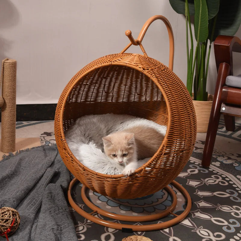 Rattan Pet Bed for Dogs & Cats