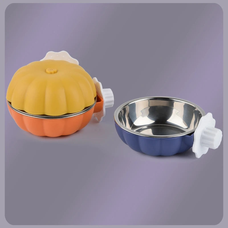 Pumpkin Adjustable Pet Food & Water Bowl