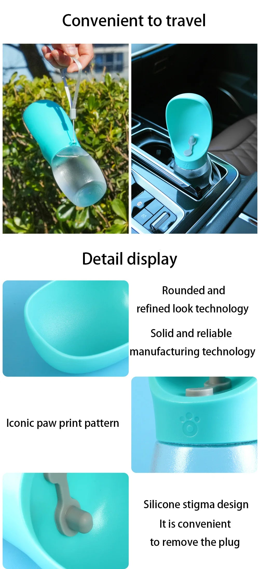 Portable Pet Water Bottle 300ml for Dogs & Cats