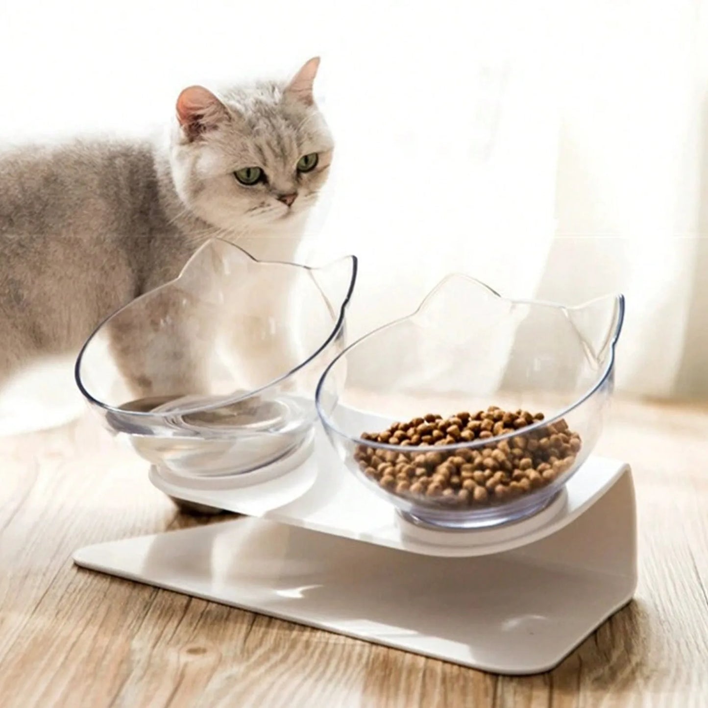 Plastic Kitty Feeder Bowl
