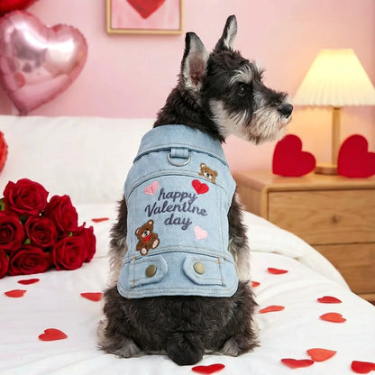 Pet Denim Valentine Vest