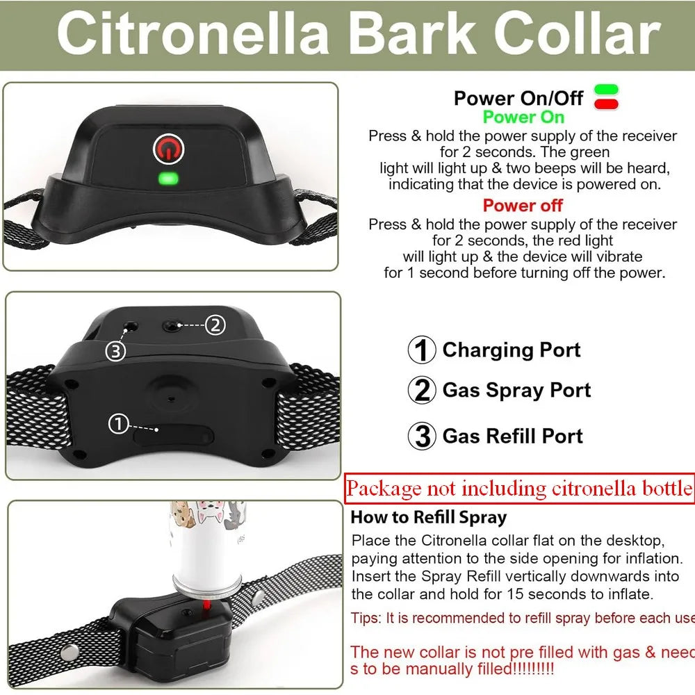 Pet Remote Spray Training Collar with Remote