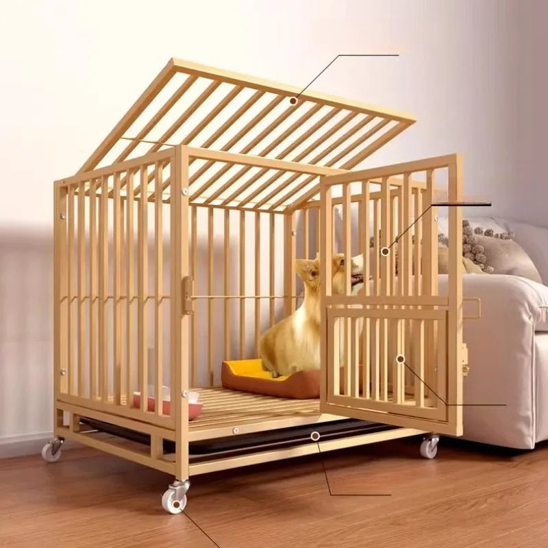 Dog House Outdoor Insulation Medium Dog Indoor with Toilet Fence Dog Crate for Large Dogs Pet Crate modern kennel Double Doors