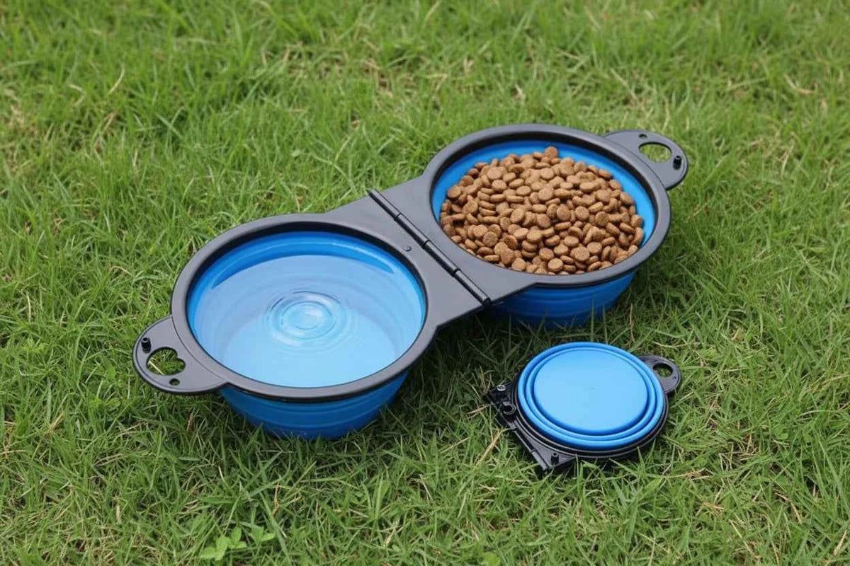Travel Foldable Double Food Bowl