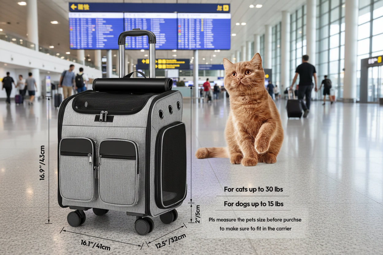 Wheeled Pet Carrier Backpack