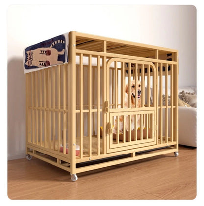 Dog House Outdoor Insulation Medium Dog Indoor with Toilet Fence Dog Crate for Large Dogs Pet Crate modern kennel Double Doors