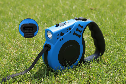 Automatic Retractable Dog Leash with LED Flashlight
