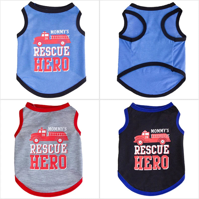 Summer Cotton Pet Vest for Small Dogs Cats Letter Print Dog T-shirts Puppy Clothing