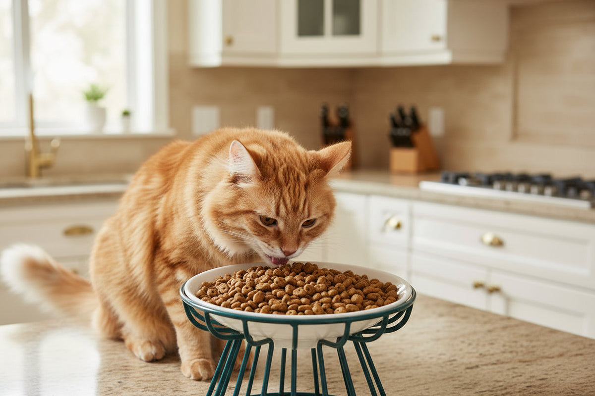 Raised Ceramic Pet Bowl - Waggy World