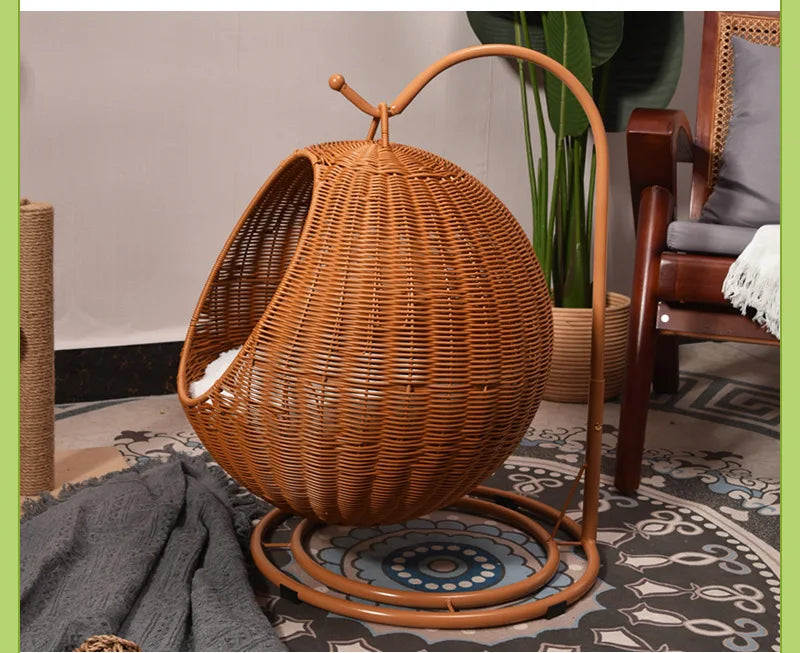 Rattan Pet Bed for Dogs & Cats