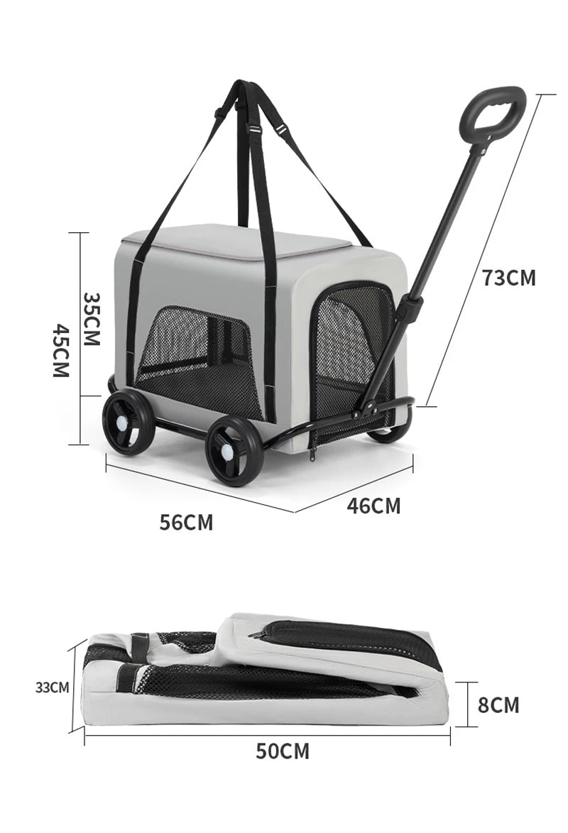 Lightweight Pet Stroller for Small Dogs & Cats