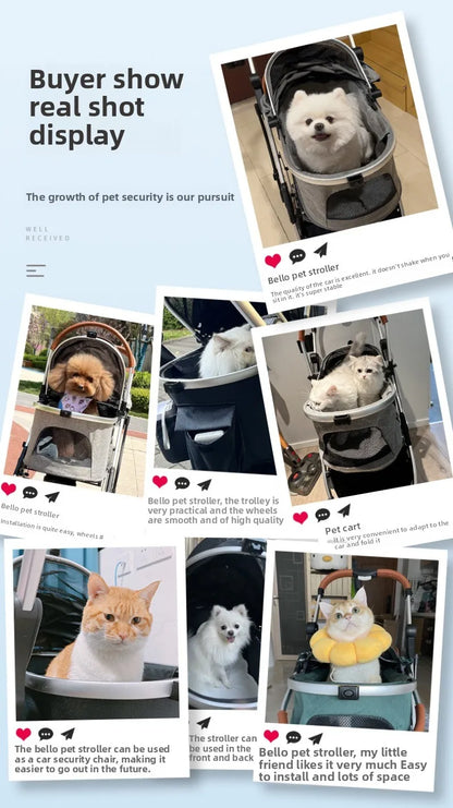 Foldable Pet Stroller for Dogs & Cats