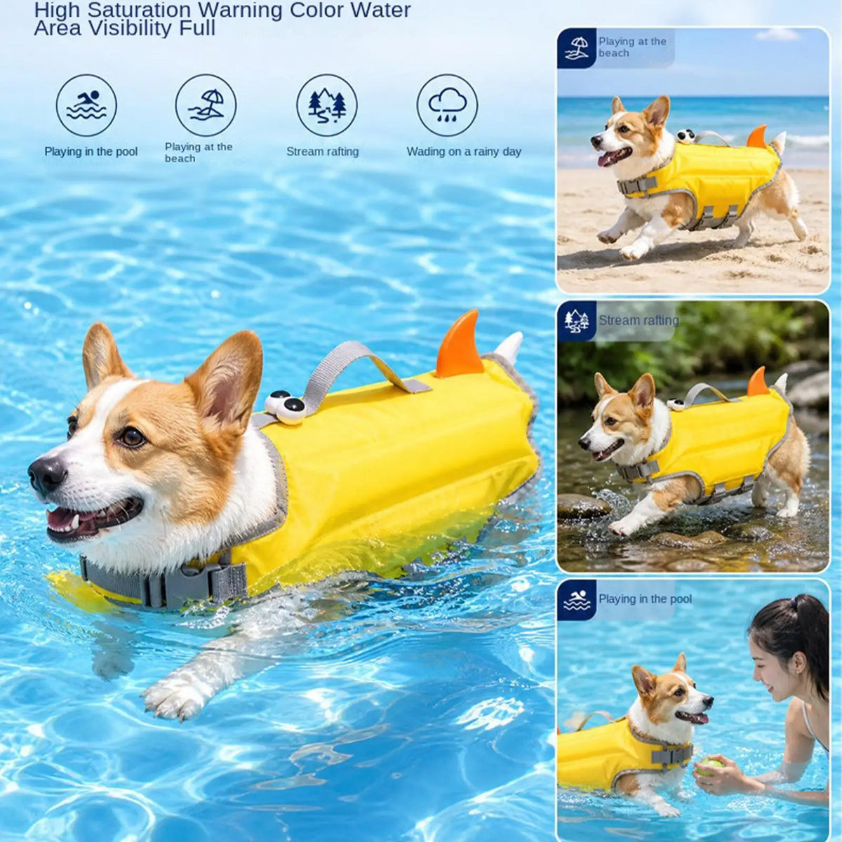 High Buoyancy Dog Life Jacket for Swimming