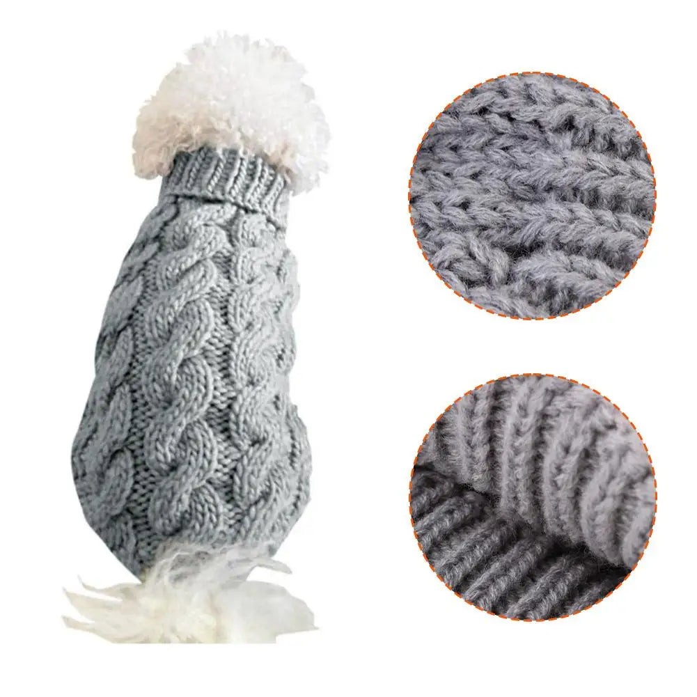 Warm Dog Cat Sweater Clothing Winter Turtleneck
