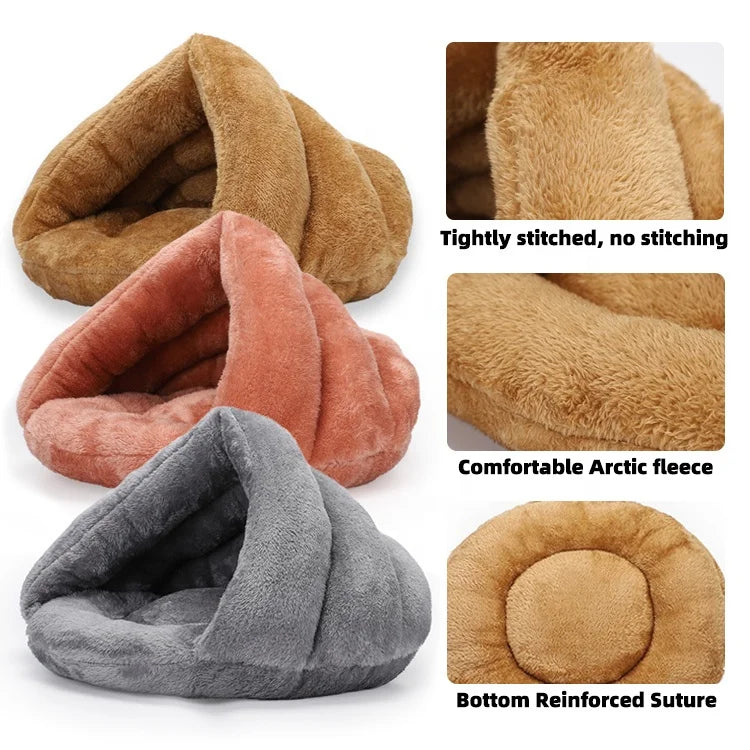Plush Round Pet Bed for Dogs & Cats